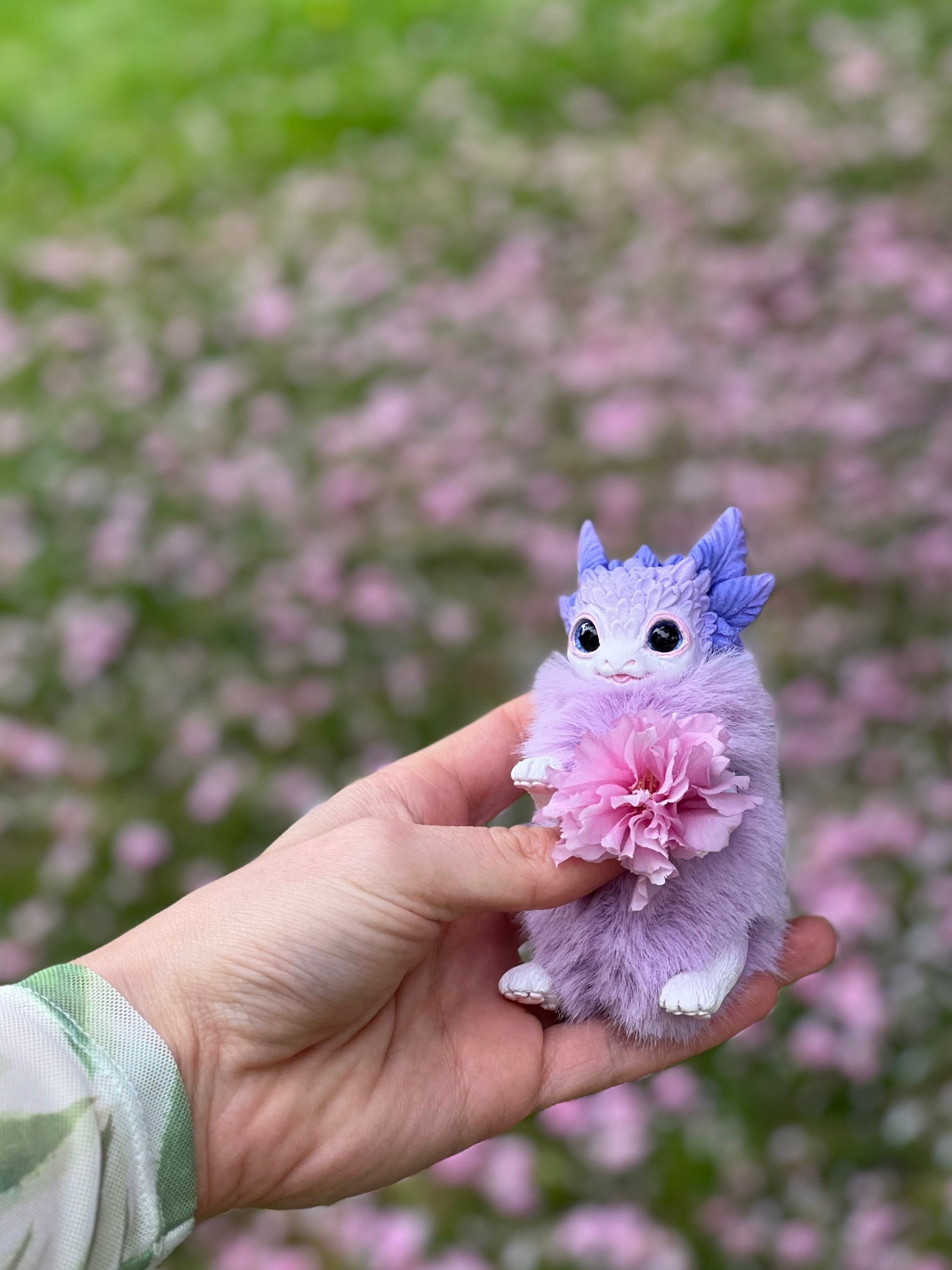 Tiny flower dragon– lilac – Gift of Mercury