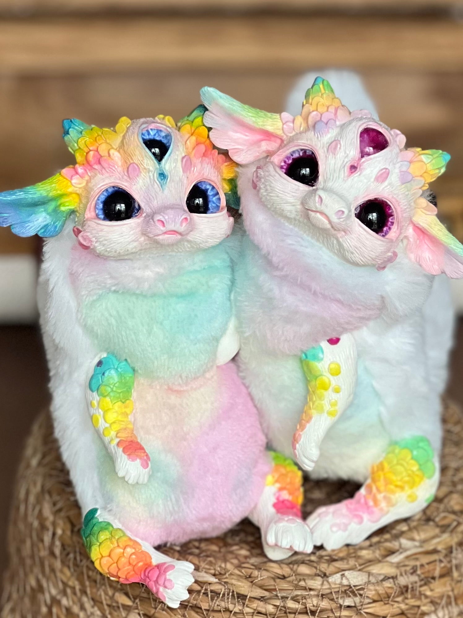 Arboreal baby dragon – bright rainbow – Gift of Mercury